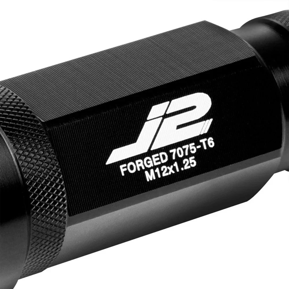 J2 Engineering Lug Nuts (M12 x 1.25) 20 Piece Set With Open Knurled End - Black / Blue / Red - Image 112