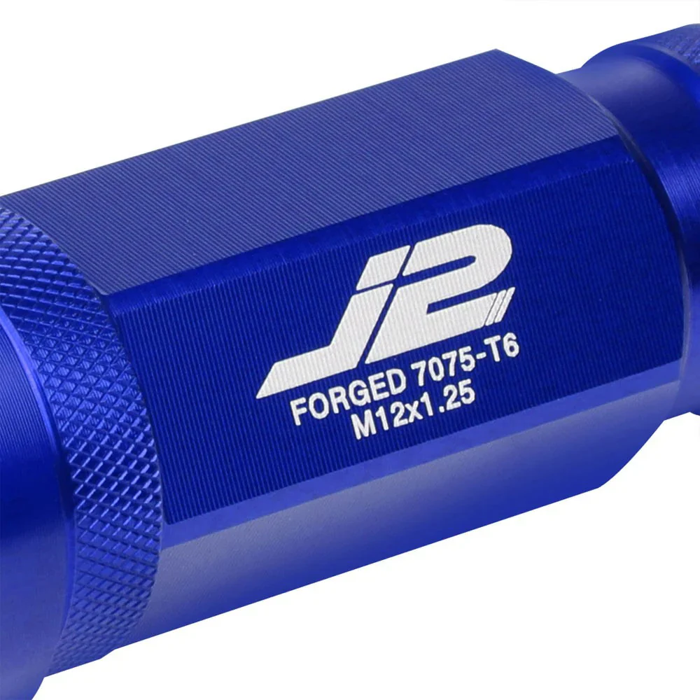 J2 Engineering Lug Nuts (M12 x 1.25) 20 Piece Set With Open Knurled End - Black / Blue / Red - Image 118