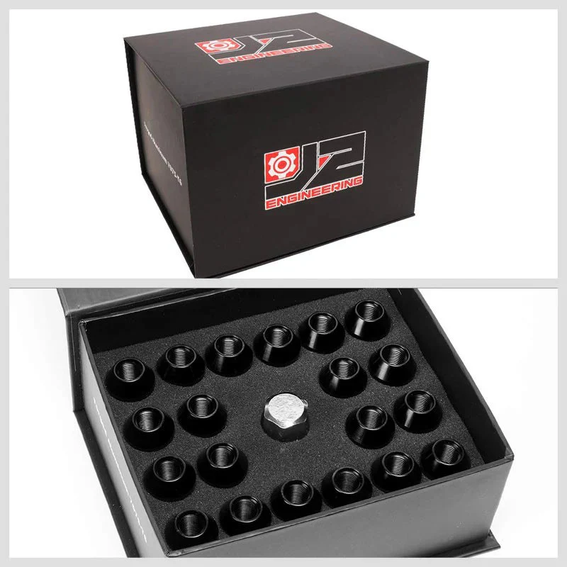 J2 Engineering Lug Nuts (M12 x 1.25) 20 Piece Set With Open Knurled End - Black / Blue / Red - Image 128
