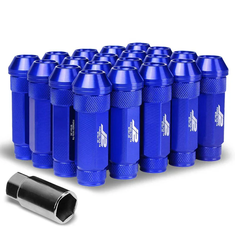 J2 Engineering Lug Nuts (M12 x 1.25) 20 Piece Set With Open Knurled End - Black / Blue / Red - Image 133