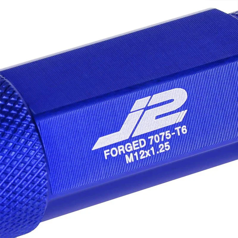 J2 Engineering Lug Nuts (M12 x 1.25) 20 Piece Set With Open Knurled End - Black / Blue / Red - Image 136