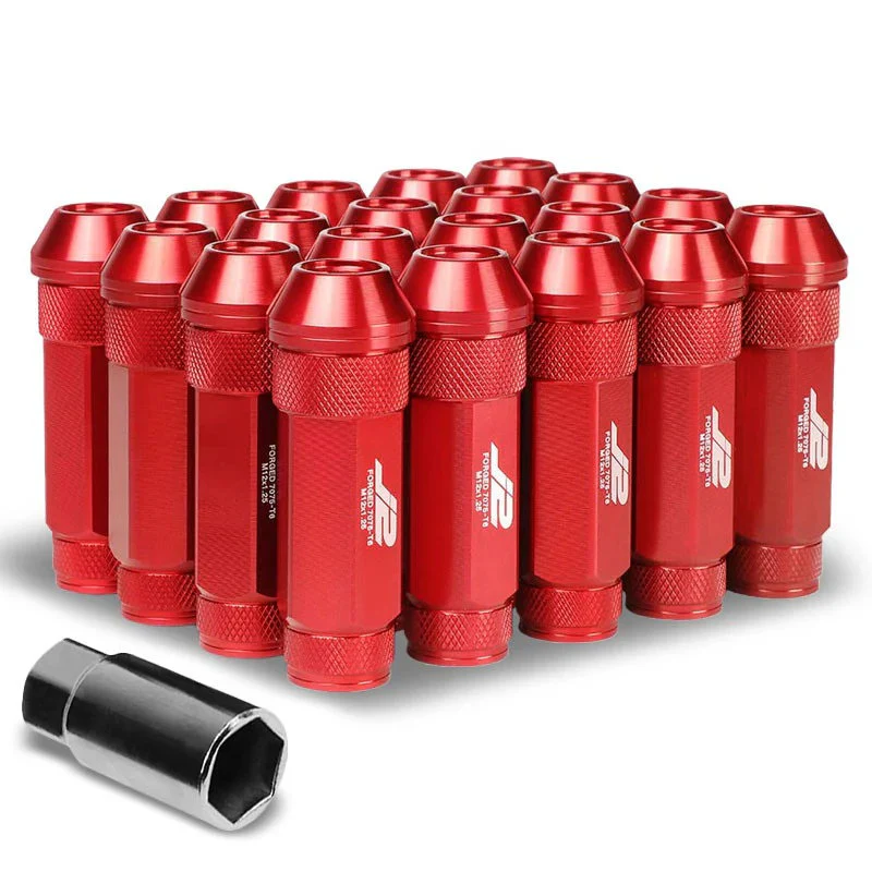J2 Engineering Lug Nuts (M12 x 1.25) 20 Piece Set With Open Knurled End - Black / Blue / Red - Image 139
