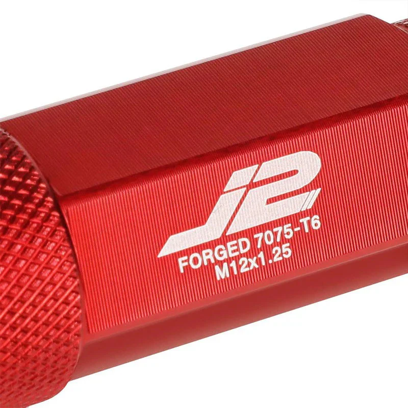 J2 Engineering Lug Nuts (M12 x 1.25) 20 Piece Set With Open Knurled End - Black / Blue / Red - Image 142