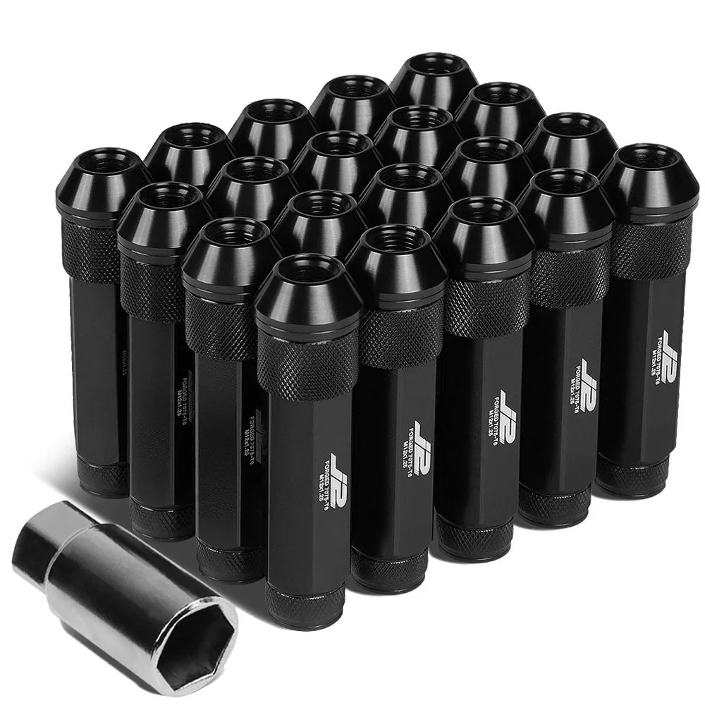 J2 Engineering Lug Nuts (M12 x 1.25) 20 Piece Set With Open Knurled End - Black / Blue / Red - Image 145