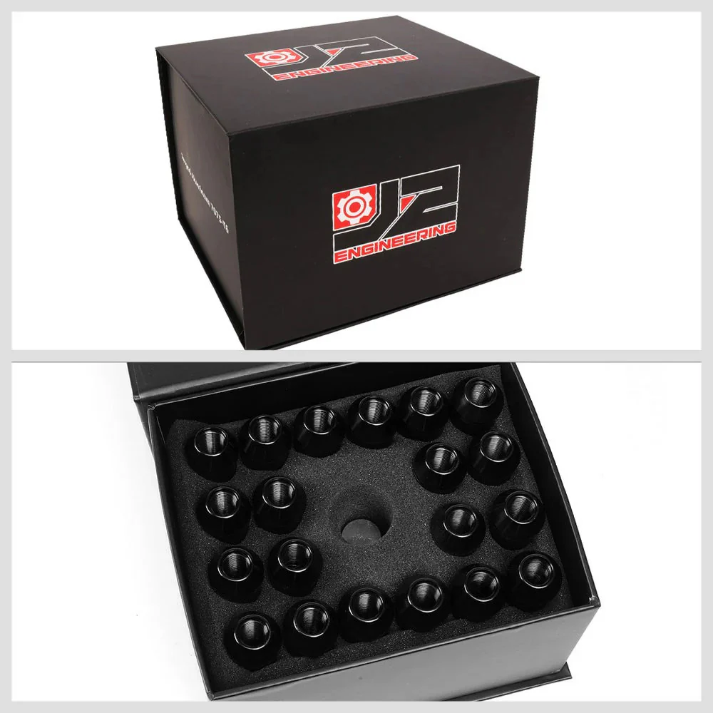 J2 Engineering Lug Nuts (M12 x 1.25) 20 Piece Set With Open Knurled End - Black / Blue / Red - Image 146