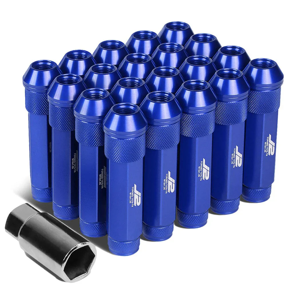 J2 Engineering Lug Nuts (M12 x 1.25) 20 Piece Set With Open Knurled End - Black / Blue / Red - Image 150