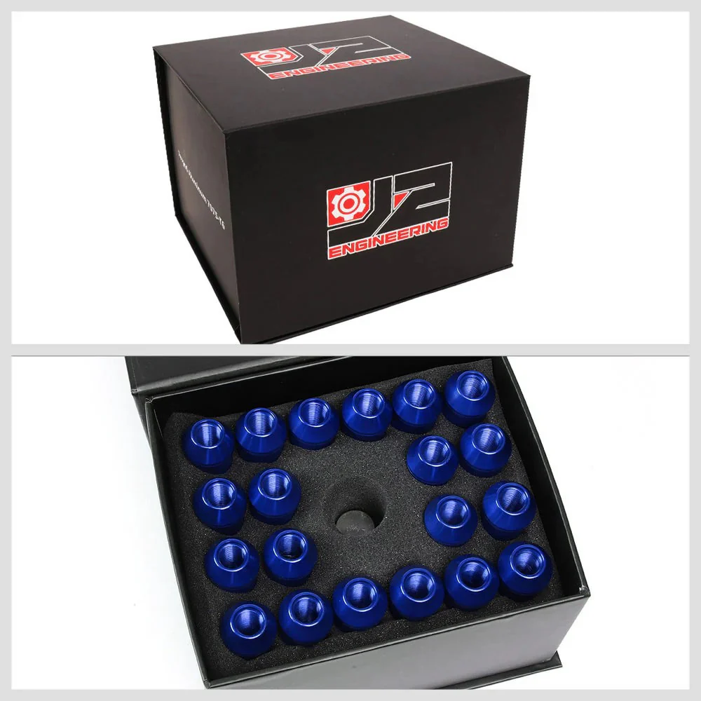J2 Engineering Lug Nuts (M12 x 1.25) 20 Piece Set With Open Knurled End - Black / Blue / Red - Image 152