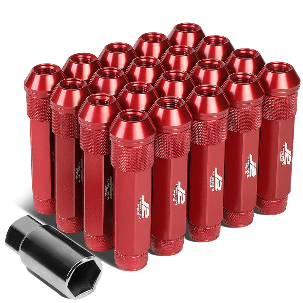 J2 Engineering Lug Nuts (M12 x 1.25) 20 Piece Set With Open Knurled End - Black / Blue / Red - Image 156
