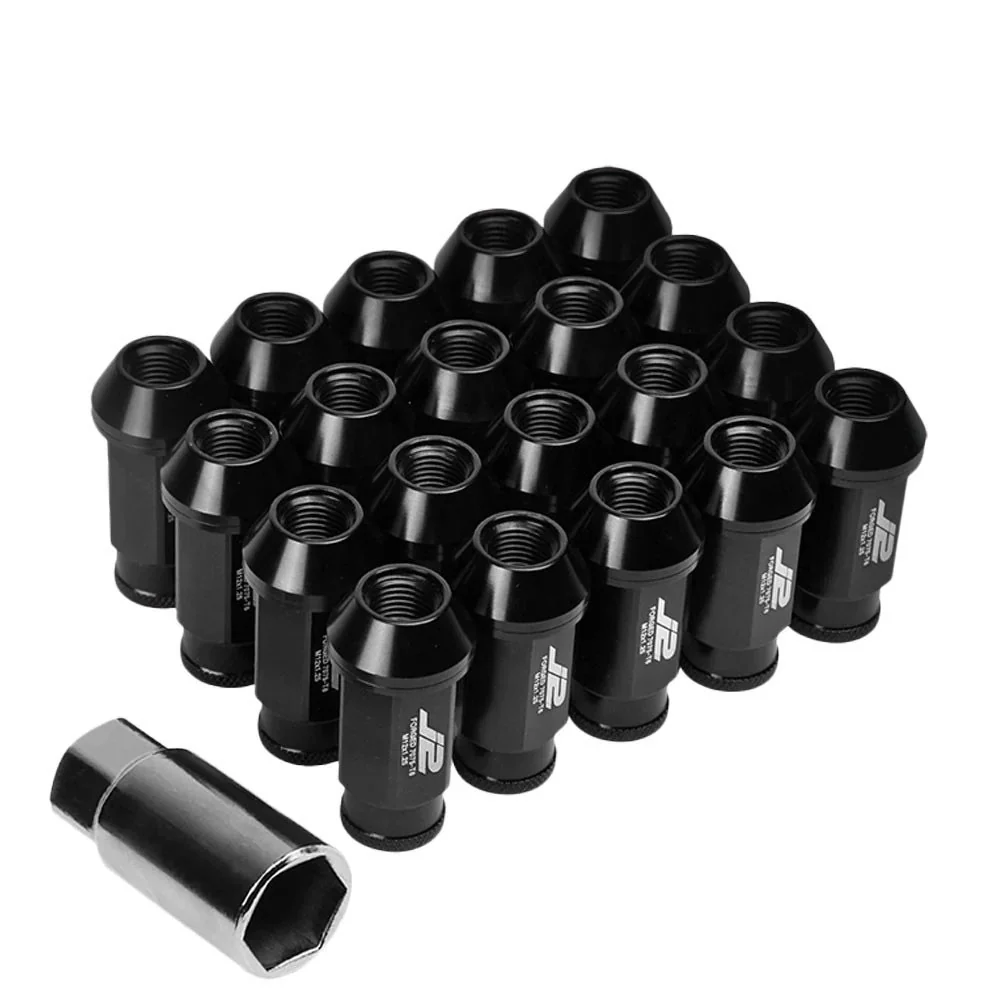 J2 Engineering Lug Nuts (M12 x 1.25) 20 Piece Set With Open Knurled End - Black / Blue / Red - Image 19