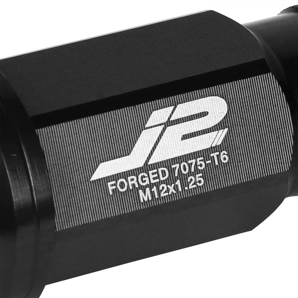 J2 Engineering Lug Nuts (M12 x 1.25) 20 Piece Set With Open Knurled End - Black / Blue / Red - Image 22