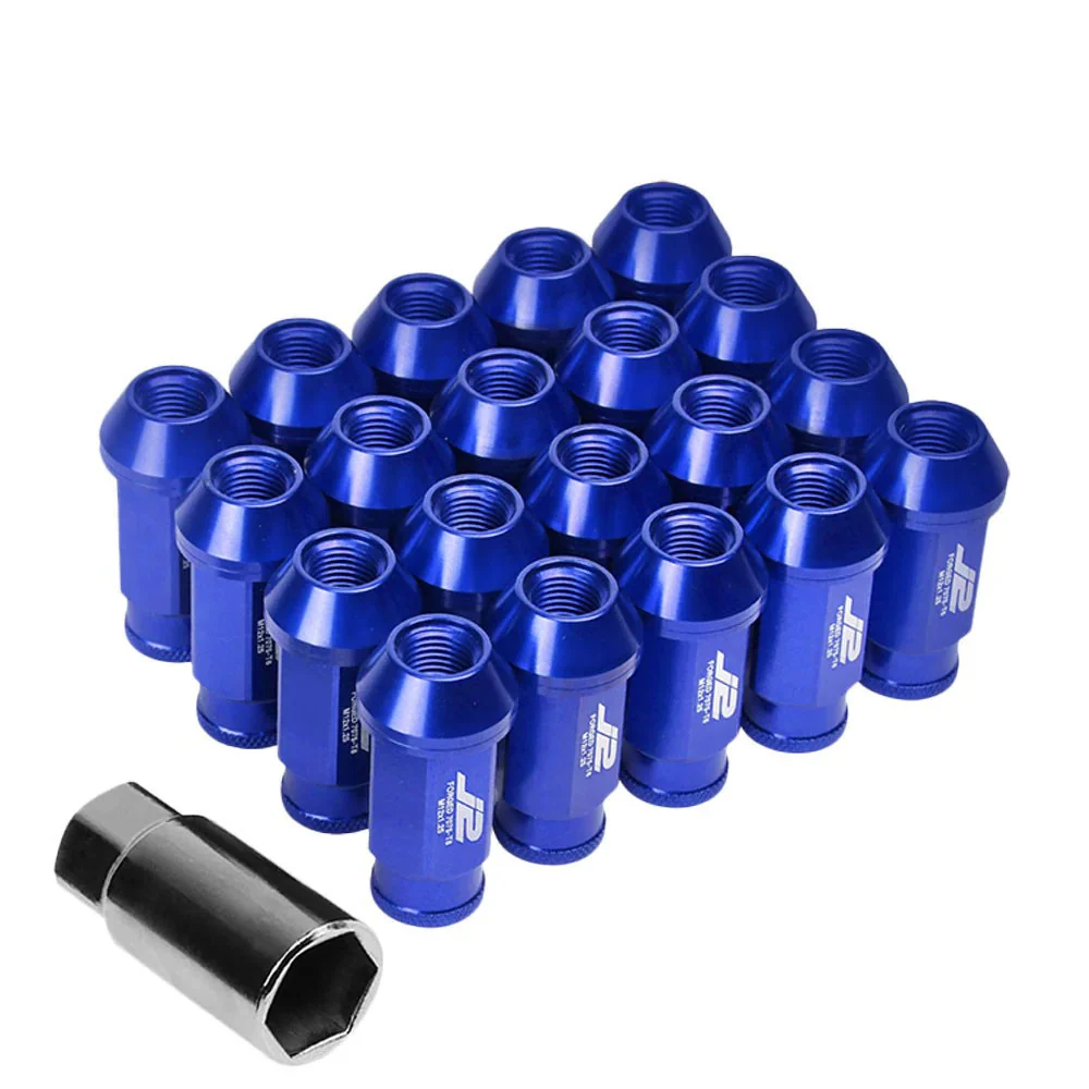 J2 Engineering Lug Nuts (M12 x 1.25) 20 Piece Set With Open Knurled End - Black / Blue / Red - Image 25