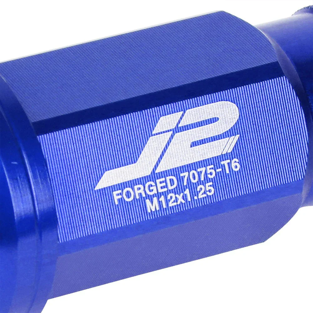 J2 Engineering Lug Nuts (M12 x 1.25) 20 Piece Set With Open Knurled End - Black / Blue / Red - Image 28