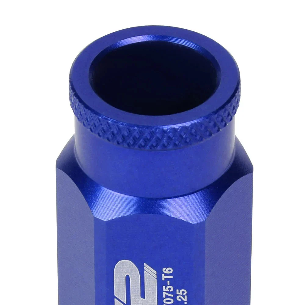 J2 Engineering Lug Nuts (M12 x 1.25) 20 Piece Set With Open Knurled End - Black / Blue / Red - Image 29