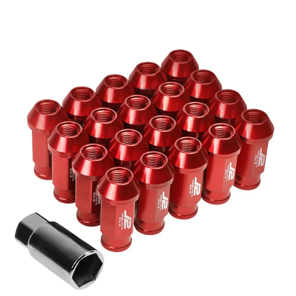 J2 Engineering Lug Nuts (M12 x 1.25) 20 Piece Set With Open Knurled End - Black / Blue / Red - Image 31