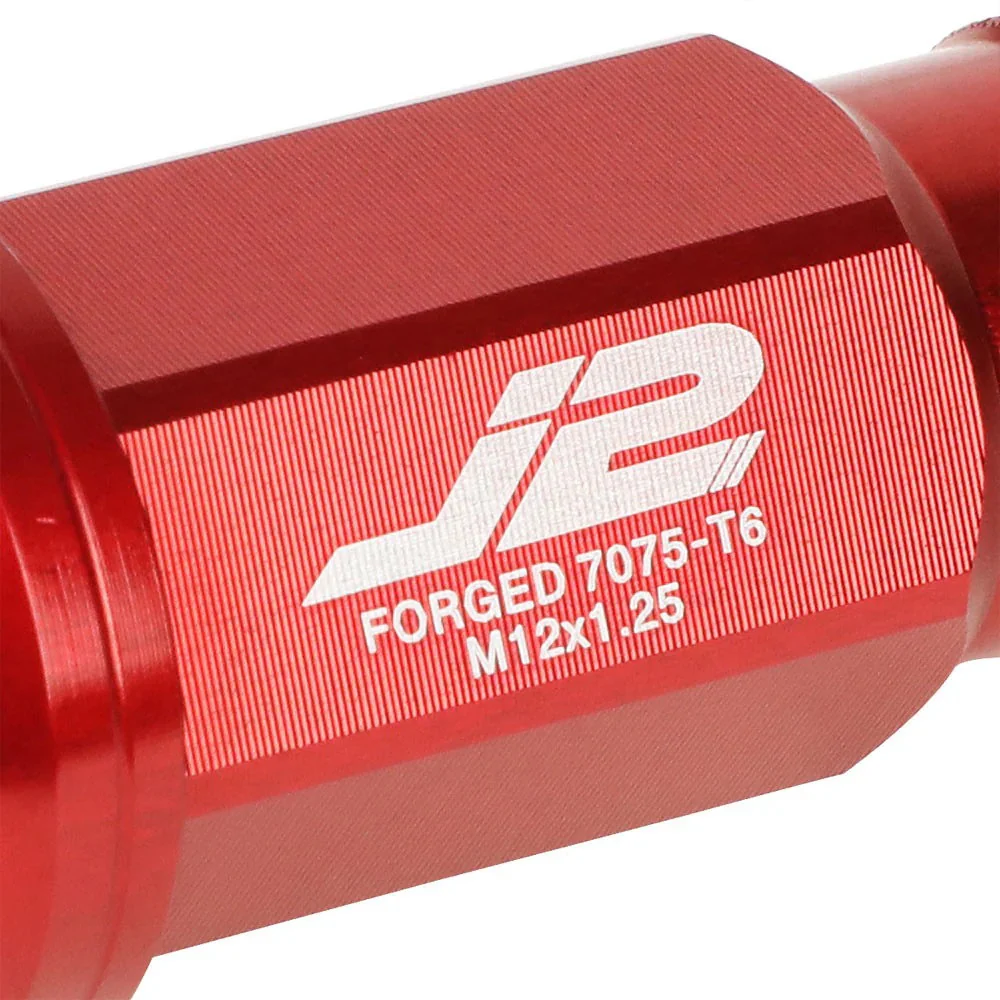 J2 Engineering Lug Nuts (M12 x 1.25) 20 Piece Set With Open Knurled End - Black / Blue / Red - Image 34