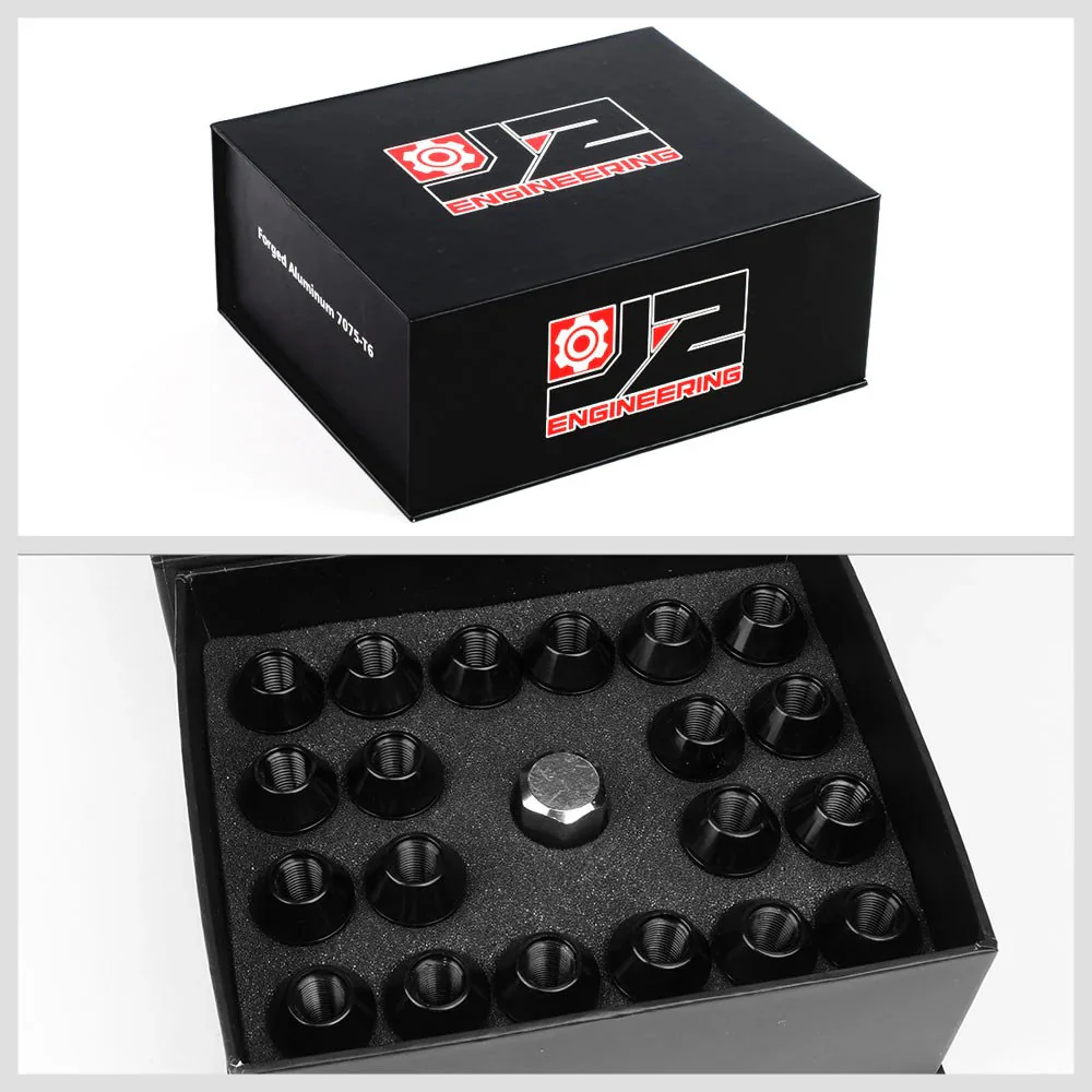 J2 Engineering Lug Nuts (M12 x 1.25) 20 Piece Set With Open Knurled End - Black / Blue / Red - Image 38