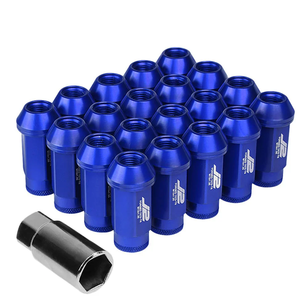 J2 Engineering Lug Nuts (M12 x 1.25) 20 Piece Set With Open Knurled End - Black / Blue / Red - Image 43