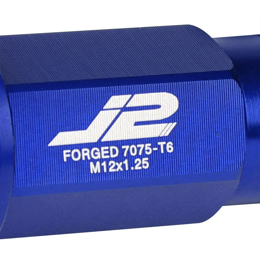 J2 Engineering Lug Nuts (M12 x 1.25) 20 Piece Set With Open Knurled End - Black / Blue / Red - Image 46
