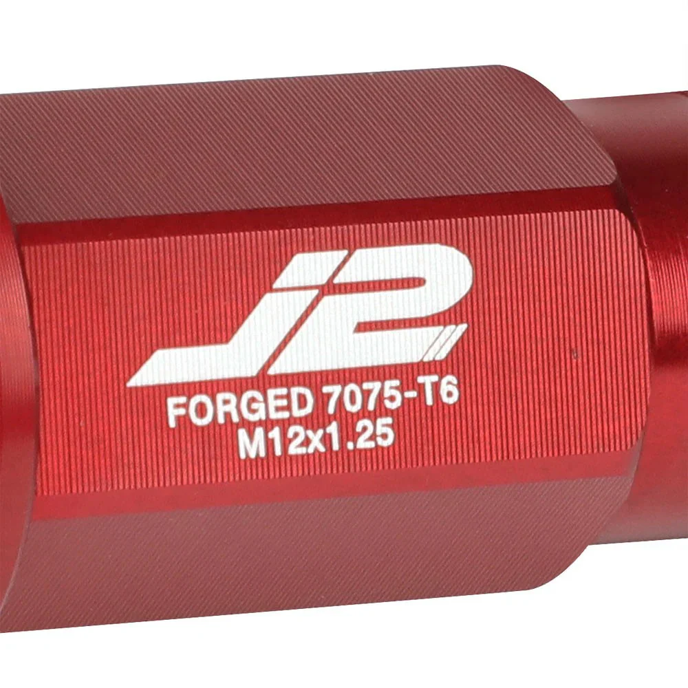 J2 Engineering Lug Nuts (M12 x 1.25) 20 Piece Set With Open Knurled End - Black / Blue / Red - Image 52