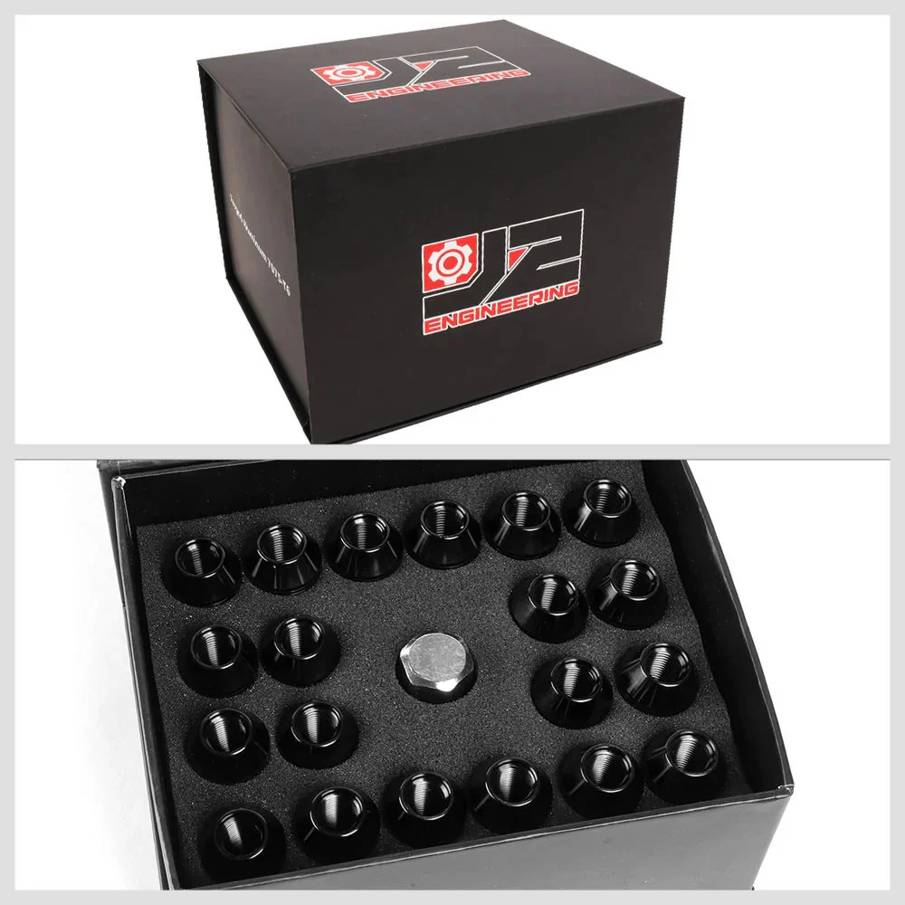 J2 Engineering Lug Nuts (M12 x 1.25) 20 Piece Set With Open Knurled End - Black / Blue / Red - Image 56