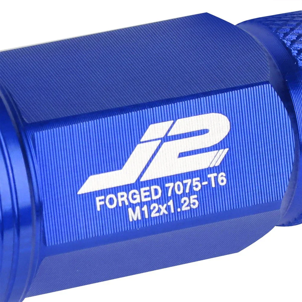 J2 Engineering Lug Nuts (M12 x 1.25) 20 Piece Set With Open Knurled End - Black / Blue / Red - Image 64