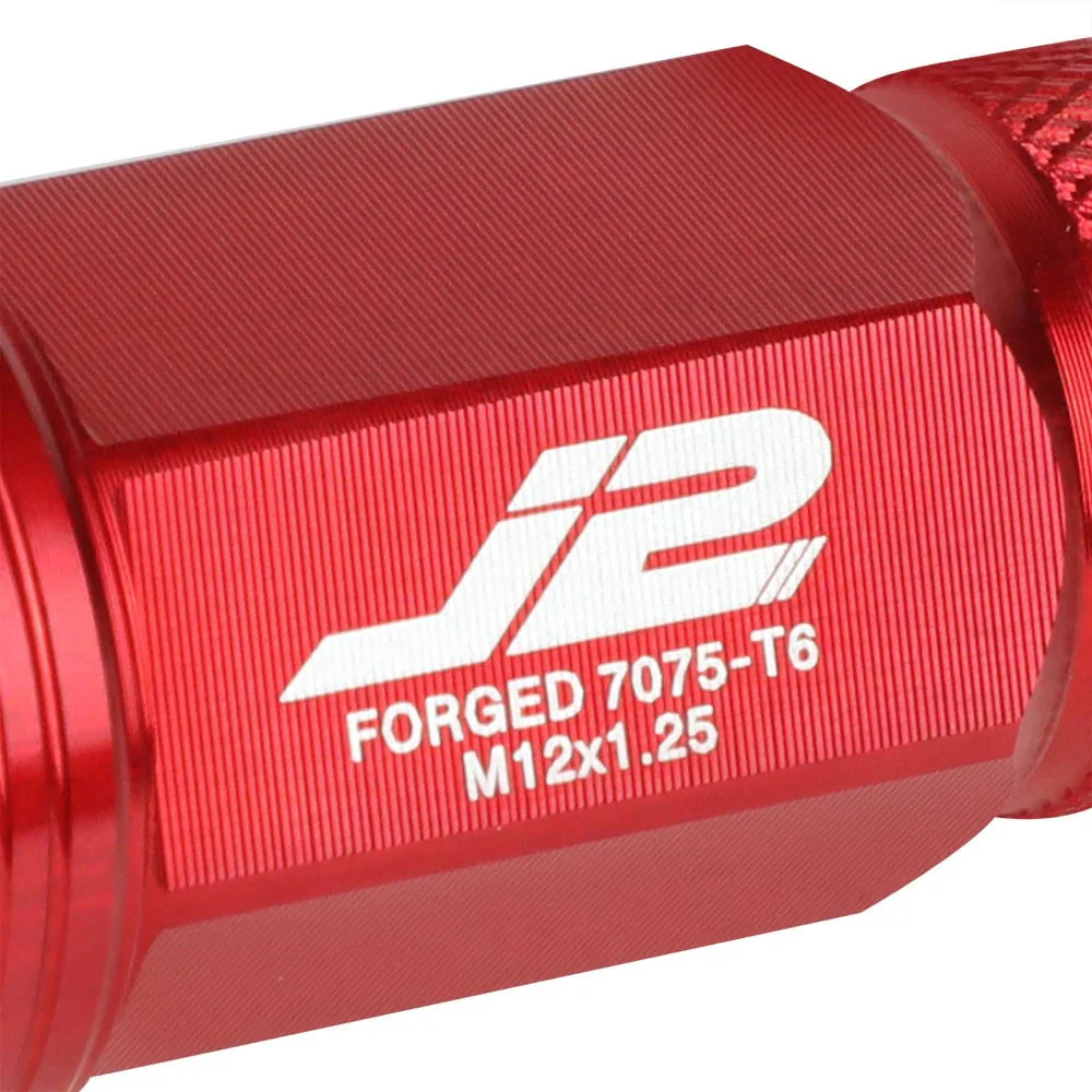 J2 Engineering Lug Nuts (M12 x 1.25) 20 Piece Set With Open Knurled End - Black / Blue / Red - Image 70
