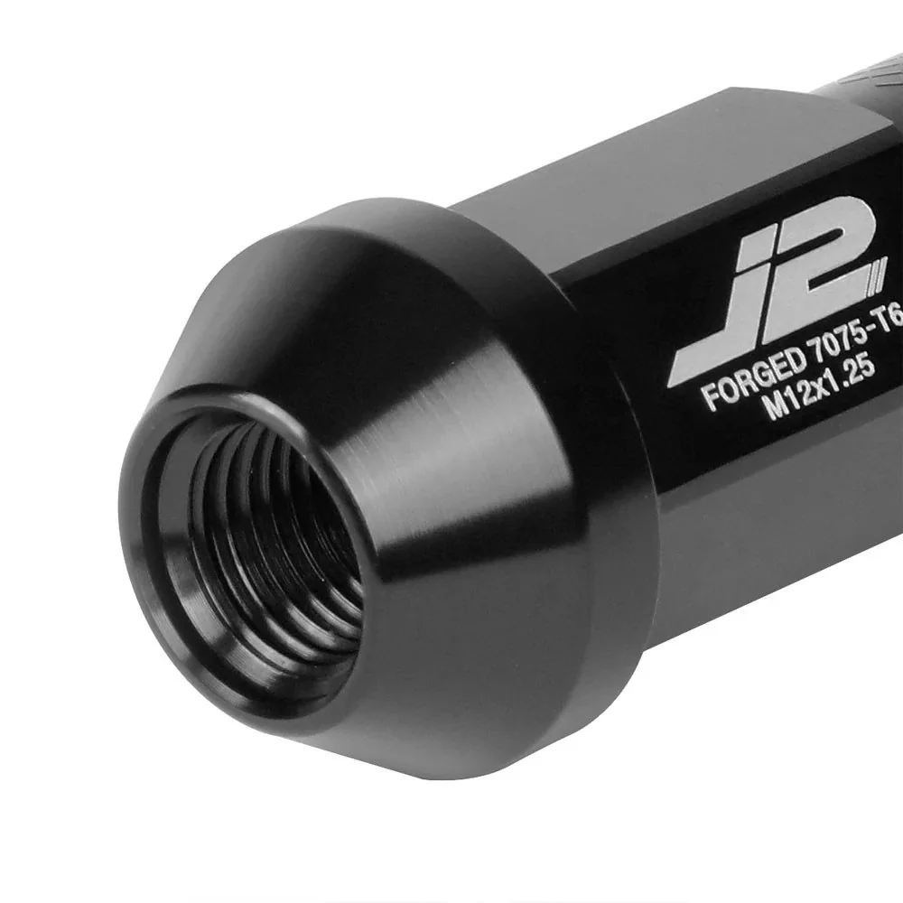 J2 Engineering Lug Nuts (M12 x 1.25) 20 Piece Set With Open Knurled End - Black / Blue / Red - Image 75