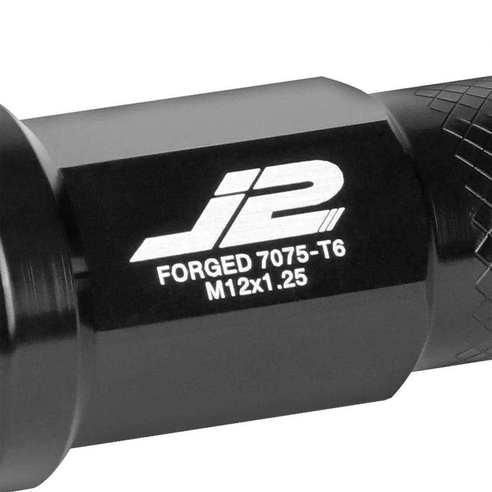 J2 Engineering Lug Nuts (M12 x 1.25) 20 Piece Set With Open Knurled End - Black / Blue / Red - Image 76