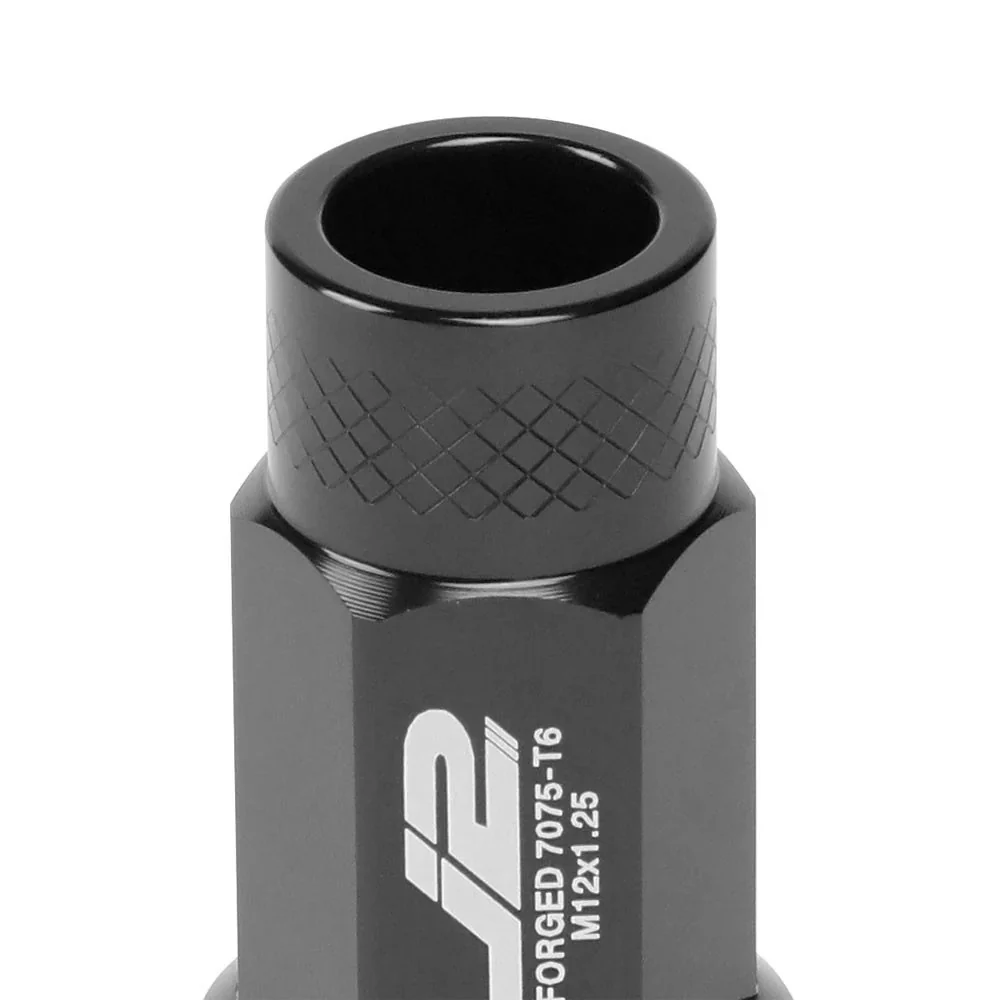 J2 Engineering Lug Nuts (M12 x 1.25) 20 Piece Set With Open Knurled End - Black / Blue / Red - Image 77