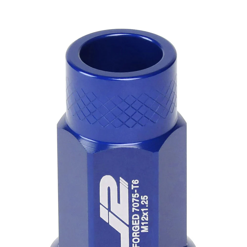 J2 Engineering Lug Nuts (M12 x 1.25) 20 Piece Set With Open Knurled End - Black / Blue / Red - Image 83