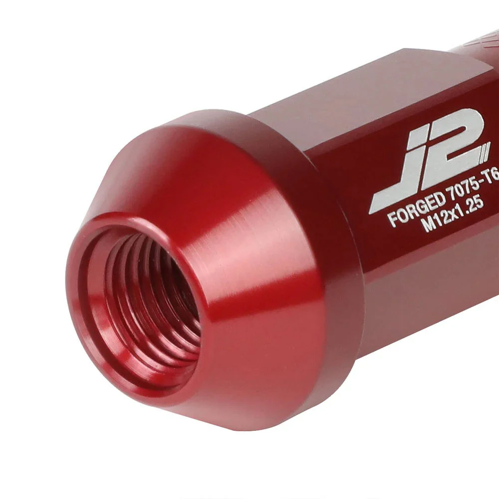 J2 Engineering Lug Nuts (M12 x 1.25) 20 Piece Set With Open Knurled End - Black / Blue / Red - Image 87