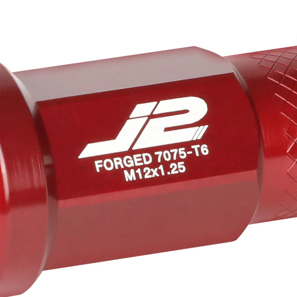 J2 Engineering Lug Nuts (M12 x 1.25) 20 Piece Set With Open Knurled End - Black / Blue / Red - Image 88