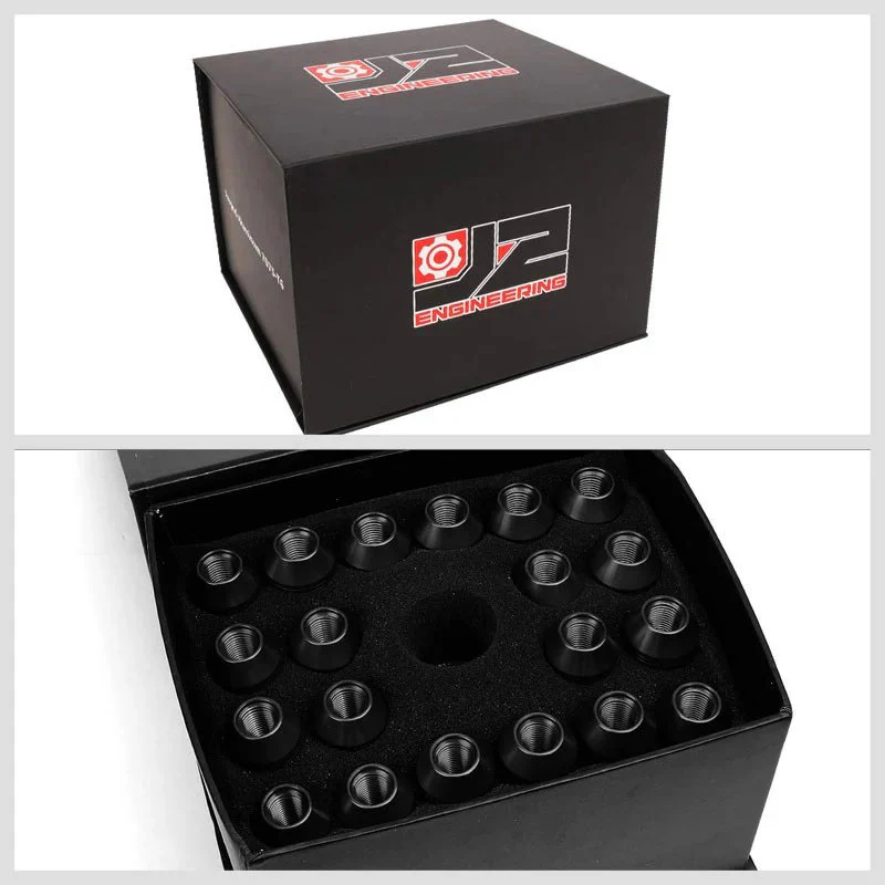 J2 Engineering Lug Nuts (M12 x 1.25) 20 Piece Set With Open Knurled End - Black / Blue / Red - Image 92