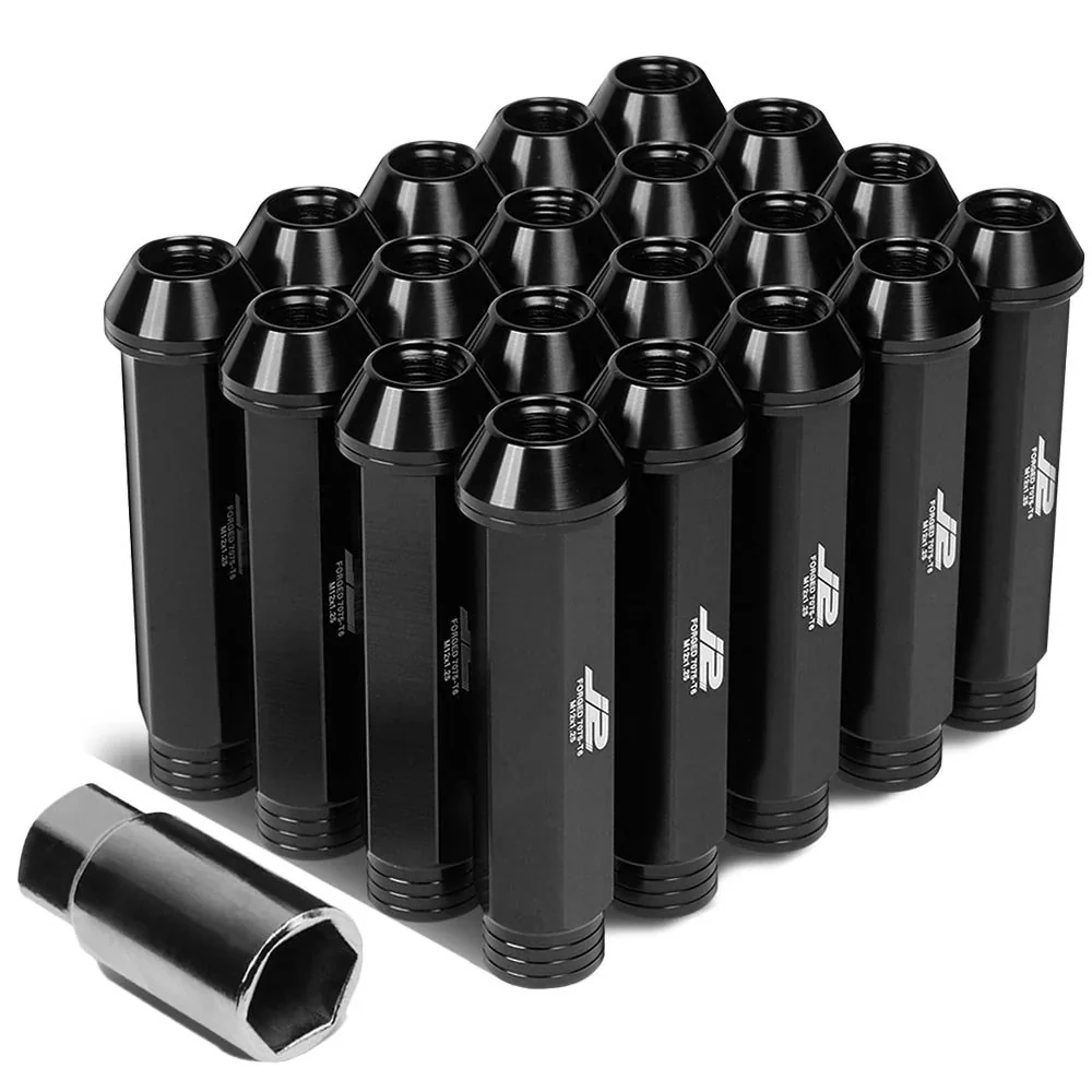 J2 Engineering Lug Nuts (M12 x 1.25) 20 Piece Set With Open Knurled or Triple Groove End - Black / Blue / Red - Image 16