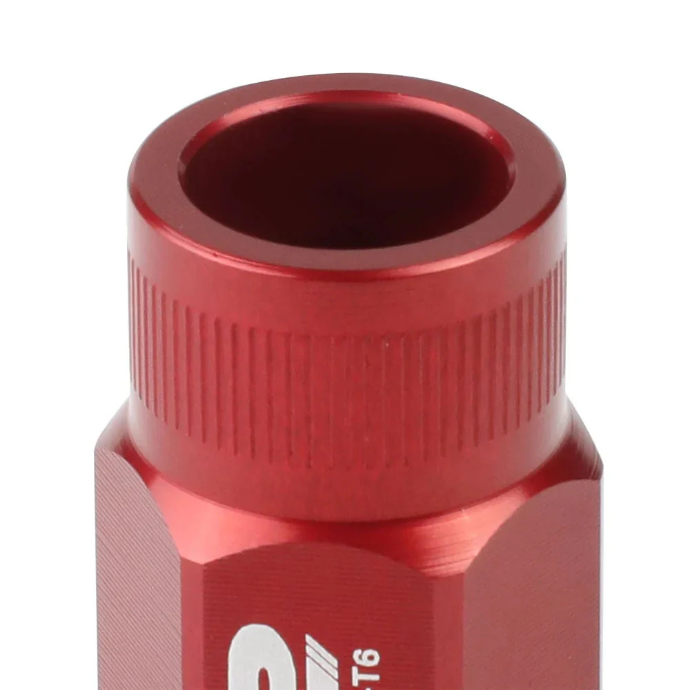 J2 Engineering Lug Nuts (M12 x 1.25) 20 Piece Set With Open Vertical Knurled Ring End - Black / Blue / Red - Image 5
