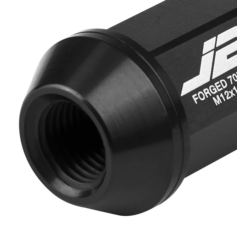 J2 Engineering Lug Nuts (M12 x 1.25) 20 Piece Set With Open Vertical Knurled Ring End - Black / Blue / Red - Image 9