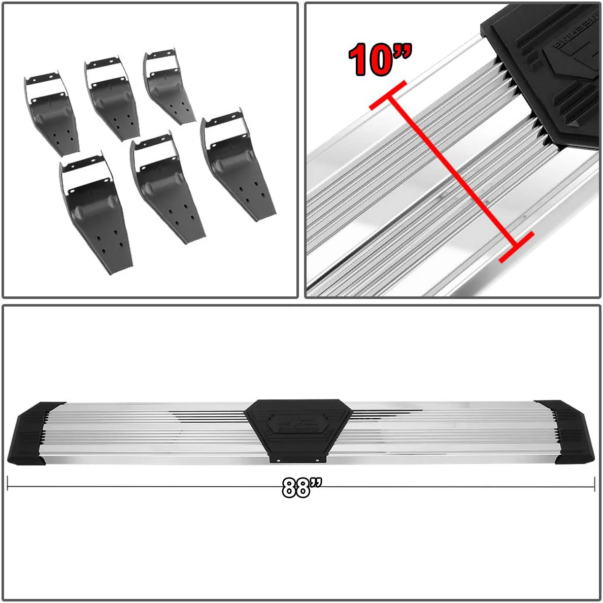 J2 Engineering Running Boards for Ford F150 (2015-2022) 10" Side Step Black or Chrome - Image 2
