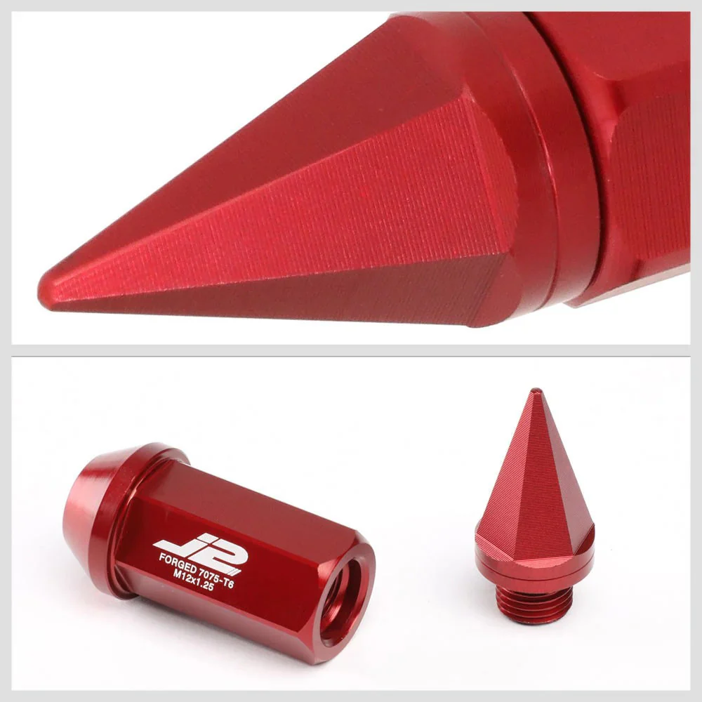 J2 Engineering Spike Lug Nuts (M12 x 1.25) 20 Piece Set With Open End - Black / Blue / Red (Copy) - Image 15