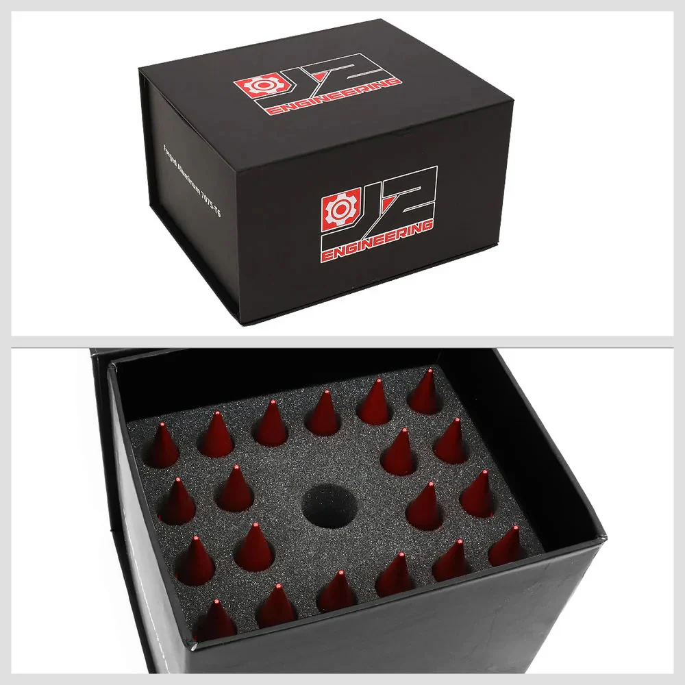 J2 Engineering Spike Lug Nuts (M12 x 1.25) 20 Piece Set With Open End - Black / Blue / Red (Copy) - Image 50