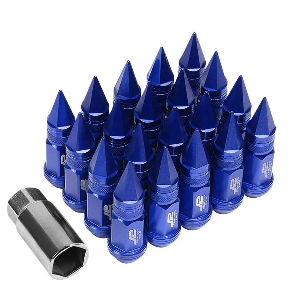 J2 Engineering Spiked Lug Nuts (M12 x 1.25) 20 Piece Set With Open Knurled End - Black / Blue / Red - Image 11