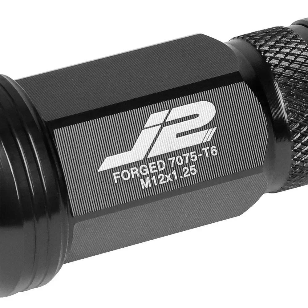 J2 Engineering Spiked Lug Nuts (M12 x 1.25) 20 Piece Set With Open Knurled End - Black / Blue / Red - Image 8