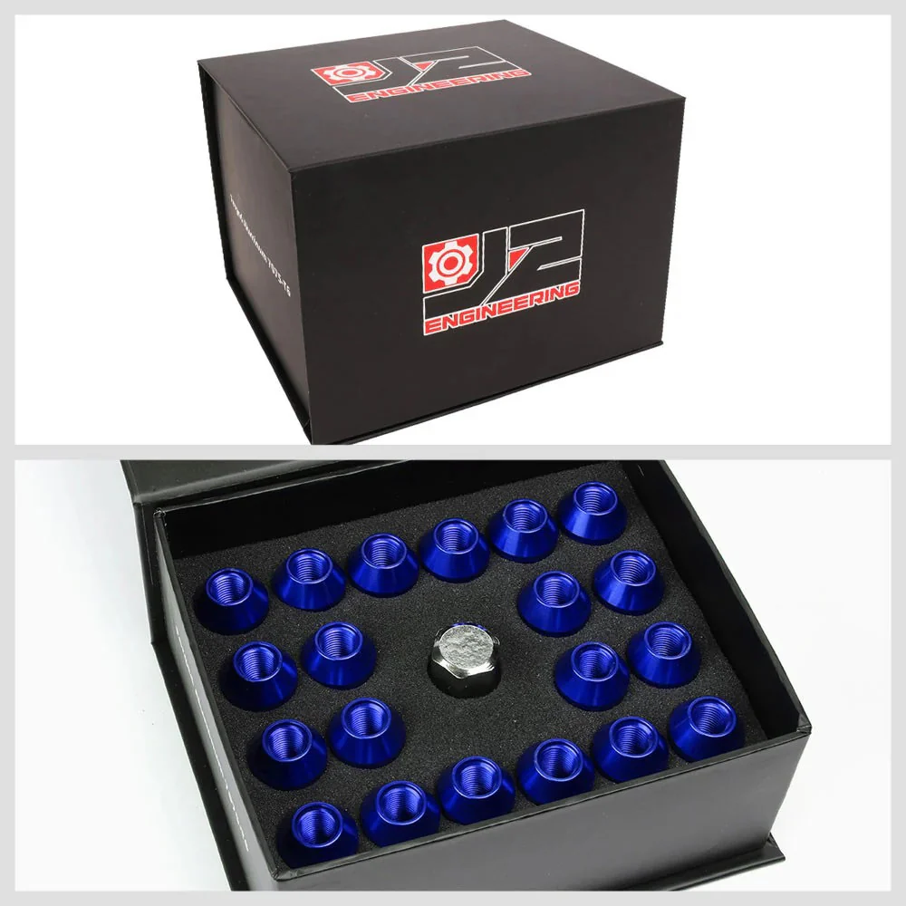 J2 Engineering Lug Nuts (M12 x 1.25) 20 Piece Set With Open End - Black / Blue / Red - Image 14