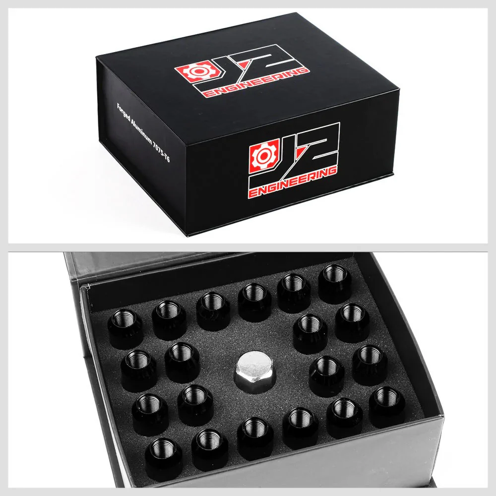 J2 Engineering Lug Nuts (M12 x 1.25) 20 Piece Set With Open End - Black / Blue / Red - Image 20