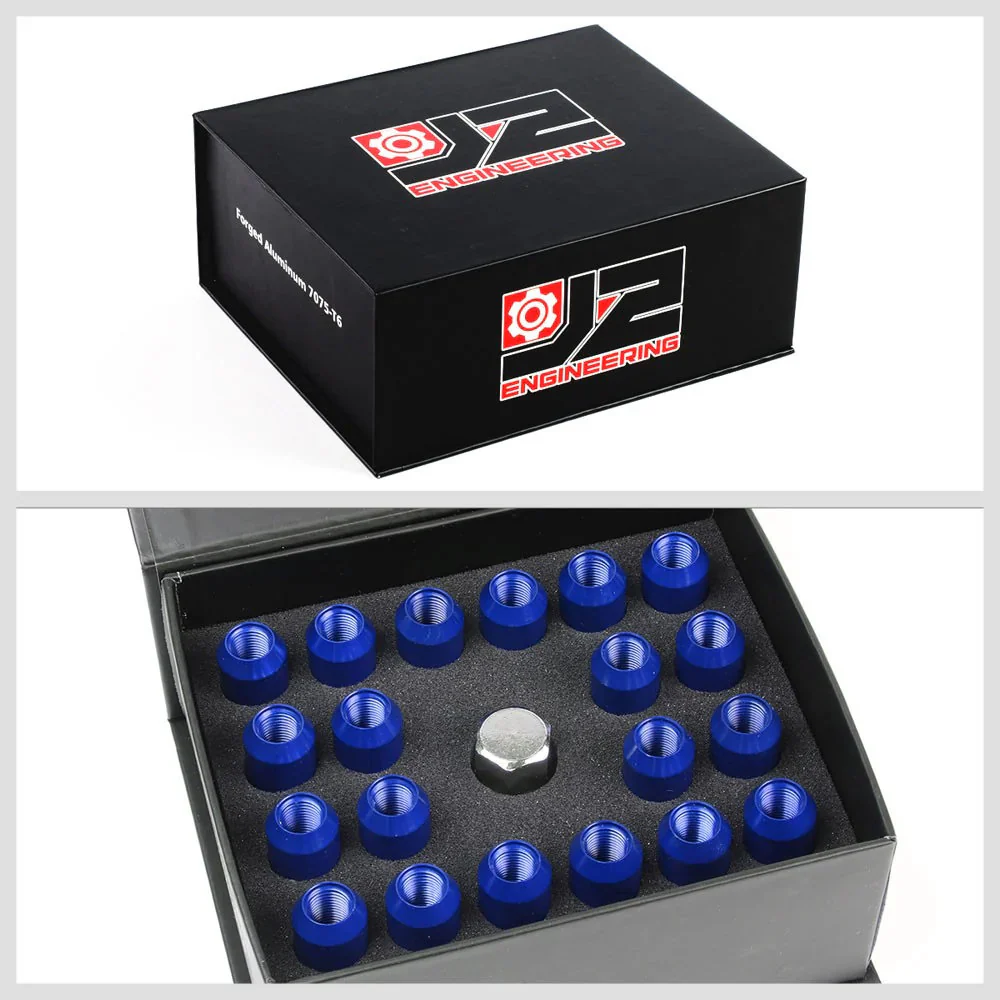J2 Engineering Lug Nuts (M12 x 1.25) 20 Piece Set With Open End - Black / Blue / Red - Image 26