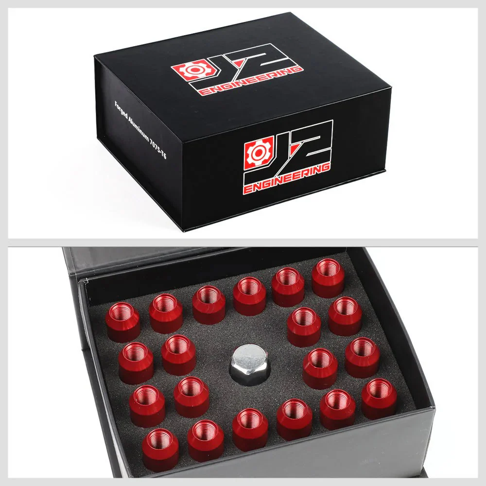 J2 Engineering Lug Nuts (M12 x 1.25) 20 Piece Set With Open End - Black / Blue / Red - Image 32