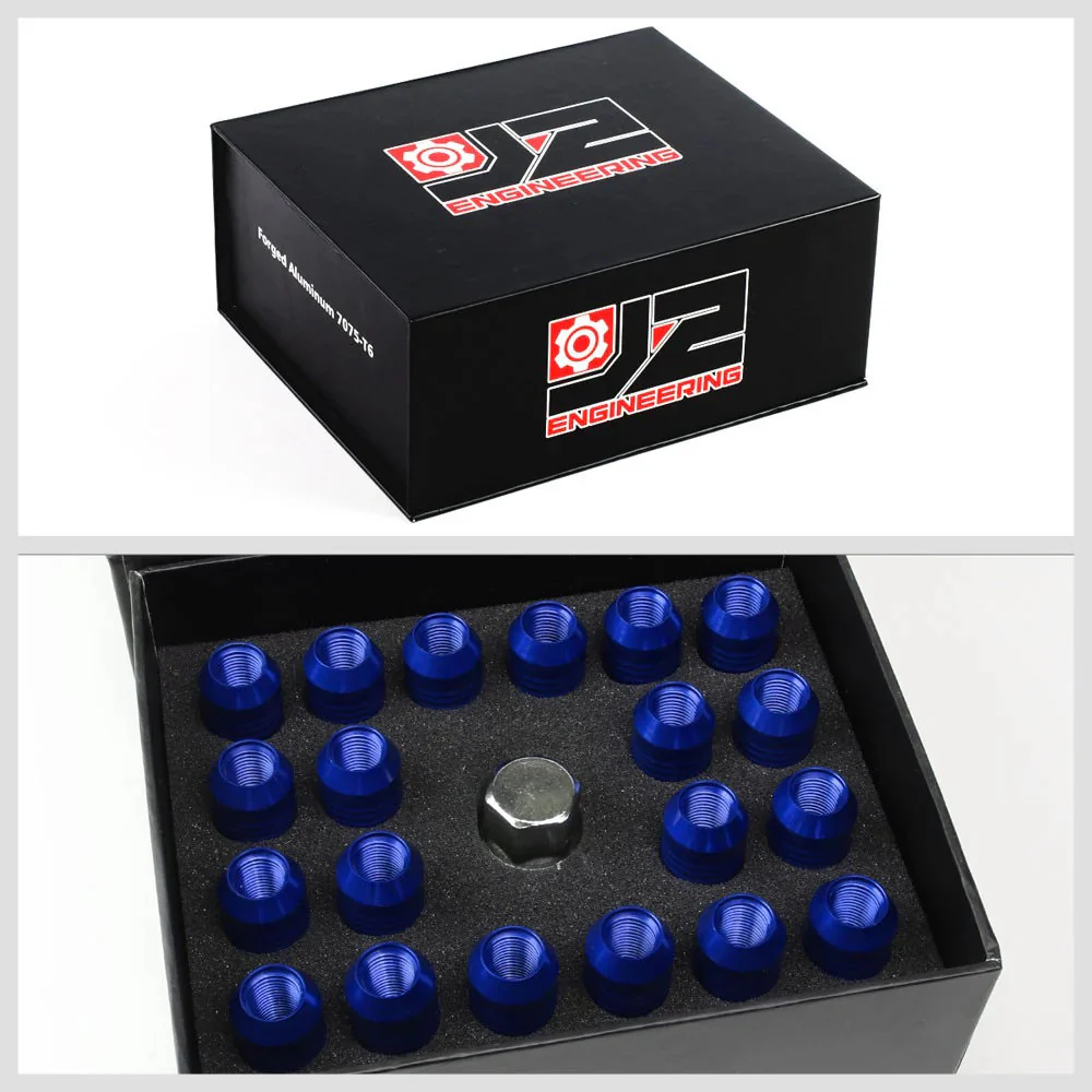 J2 Engineering Lug Nuts (M12 x 1.25) 20 Piece Set With Open End - Black / Blue / Red - Image 43