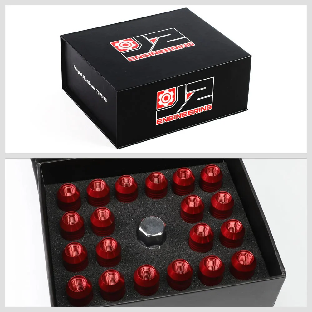 J2 Engineering Lug Nuts (M12 x 1.25) 20 Piece Set With Open End - Black / Blue / Red - Image 49