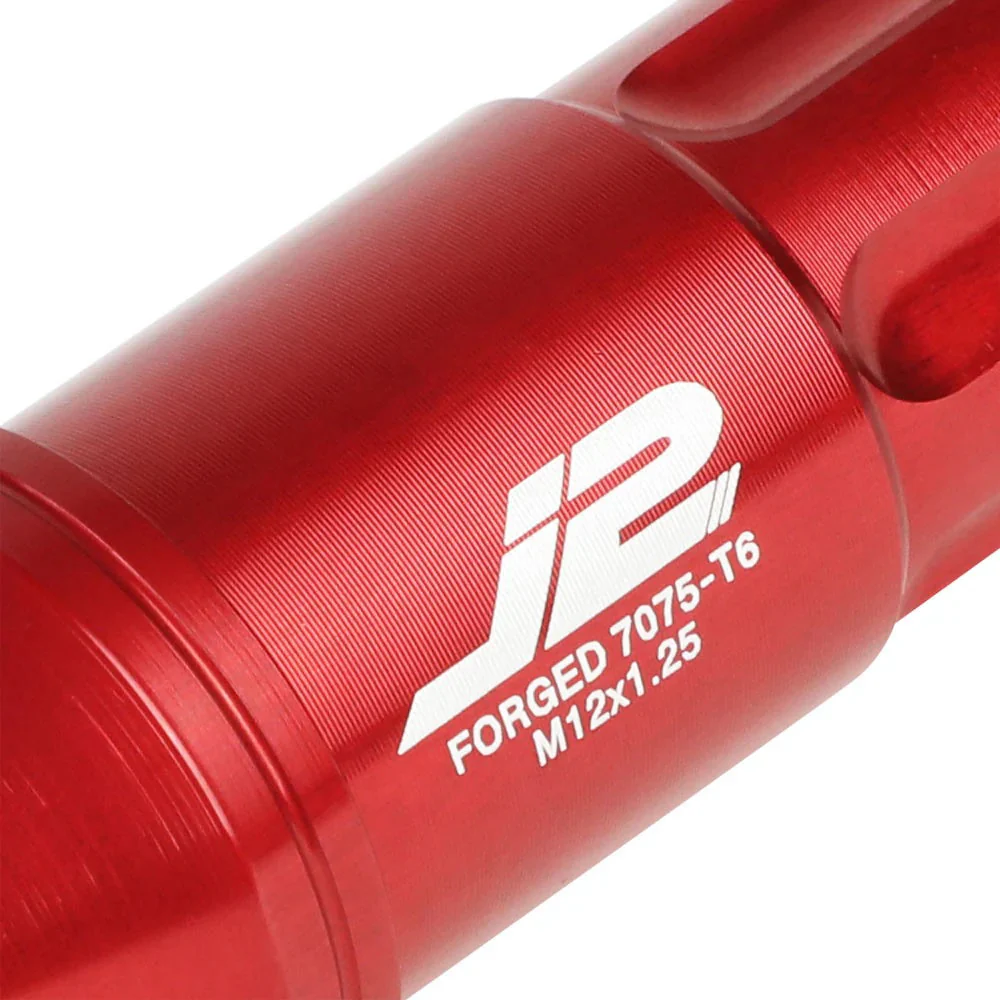 J2 Engineering Spiked Lug Nuts (M12 x 1.25) 20 Piece Set With Open Spline End - Black / Blue / Red - Image 14