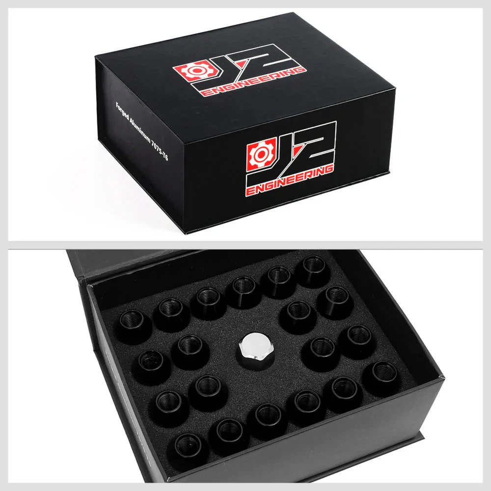 J2 Engineering Spiked Lug Nuts (M12 x 1.25) 20 Piece Set With Open Spline End - Black / Blue / Red - Image 7