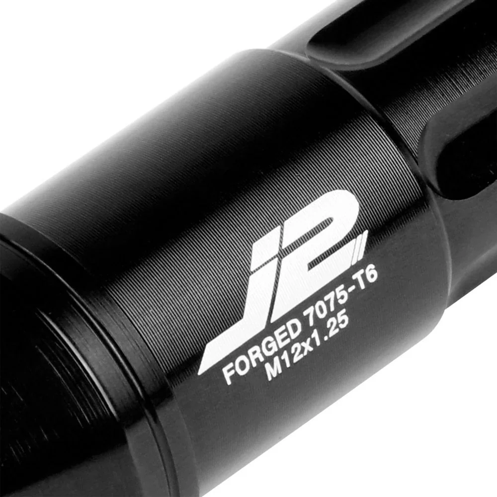 J2 Engineering Spiked Lug Nuts (M12 x 1.25) 20 Piece Set With Open Spline End - Black / Blue / Red - Image 9